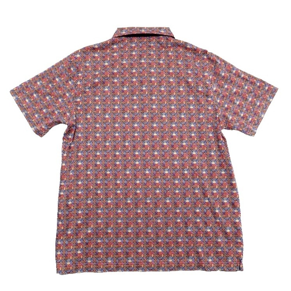Bugatchi Polo Shirt Mens L Colorful Geometric Short Sleeve Mercerized Cotton - Picture 2 of 12